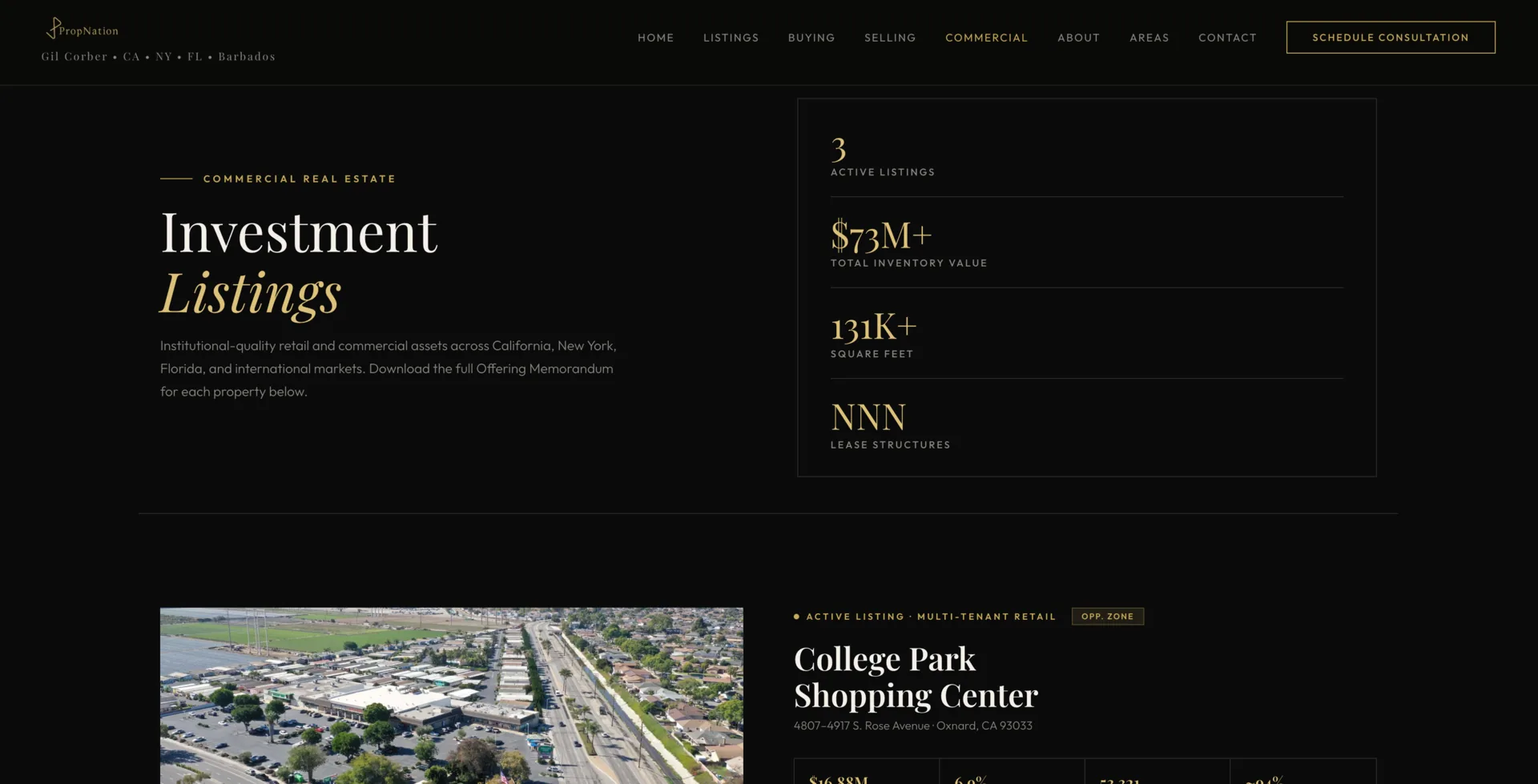 PropNation luxury real estate website homepage built by AgentCentric